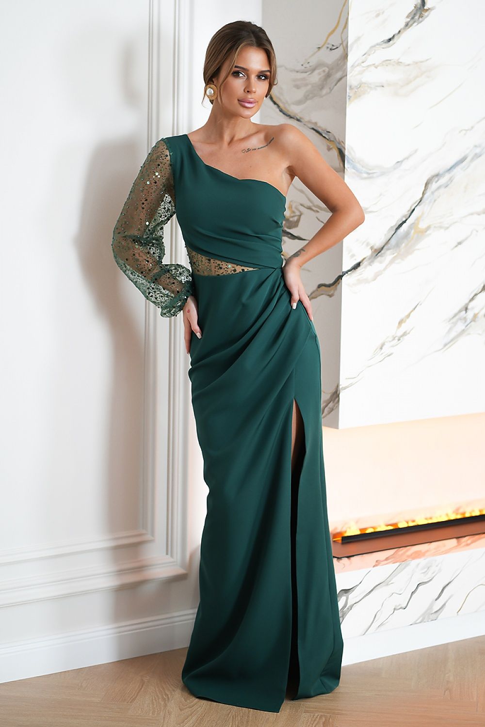 Langes Kleid Model 202384 Bicotone